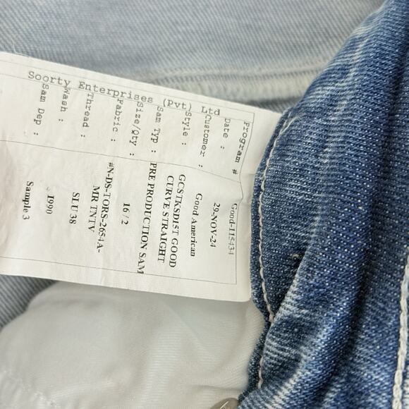 Good American Jeans Womens Size 16 Good Curve Straight High Rise Ankle Stretch - Picture 5 of 12